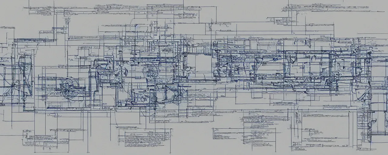 Image similar to detailed blueprints of a nuclear device