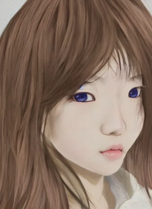 Image similar to Jpop idol Asuka Saito stares in amusement at you. soft detailed painting at 16K resolution and amazingly epic visuals. epically beautiful image. amazing effect, image looks gorgeously crisp as far as it's visual fidelity goes, absolutely outstanding. vivid clarity. ultra detail. iridescent. mind-breaking. mega-beautiful pencil shadowing. beautiful face. Ultra High Definition. soft shading. soft texture. intensely beautiful.