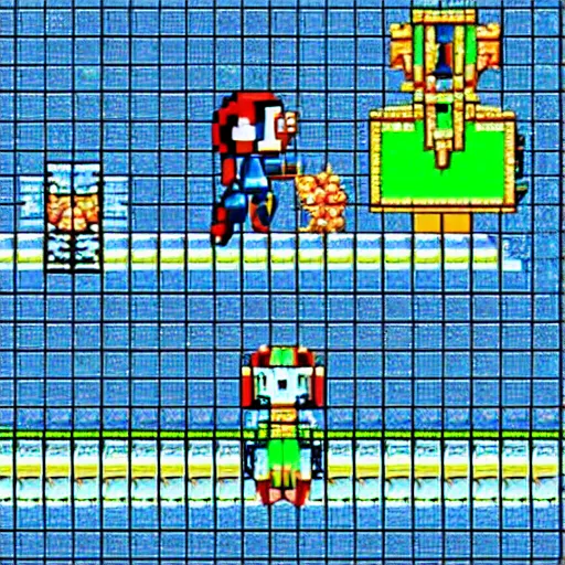 Prompt: megaman snes sprites