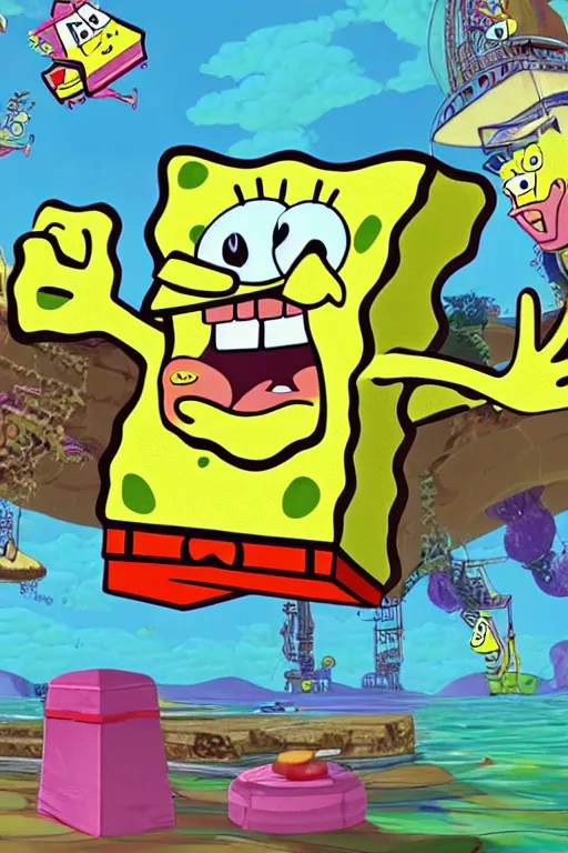 a screenshot of a spongebob squarepants game developed | Stable ...