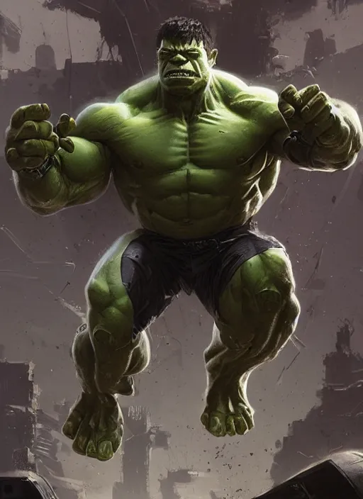 Image similar to cyborg hulk, greg rutkowski, 8 k, shallow depth of field, intricate detail, concept art,