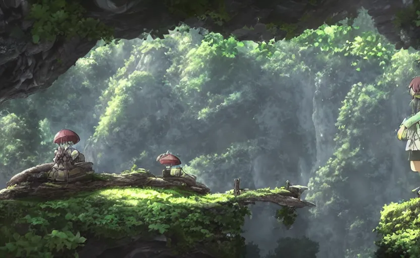Image similar to made in abyss beautiful scenery, ultra detailed, 4k