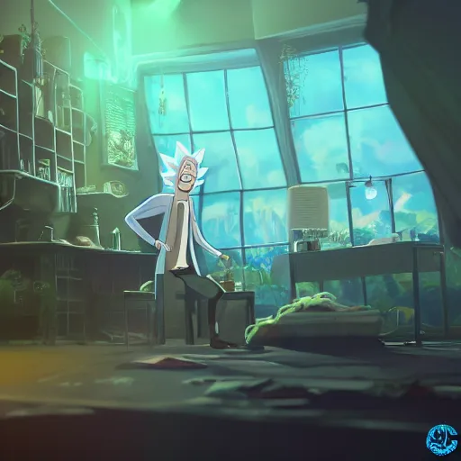 Image similar to full body pose, hyperrealistic photograph of rick sanchez from rick and morty, dim volumetric lighting, 8 k, octane beautifully detailed render, extremely hyper detailed, intricate, epic composition, cinematic lighting, masterpiece, trending on artstation, very very detailed, stunning, hdr, smooth, sharp focus, high resolution, award, winning photo, dslr, 5 0 mm