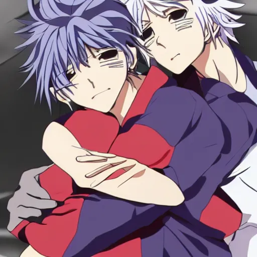 Prompt: shinji and kaworu gay, Full hd, 2D art,