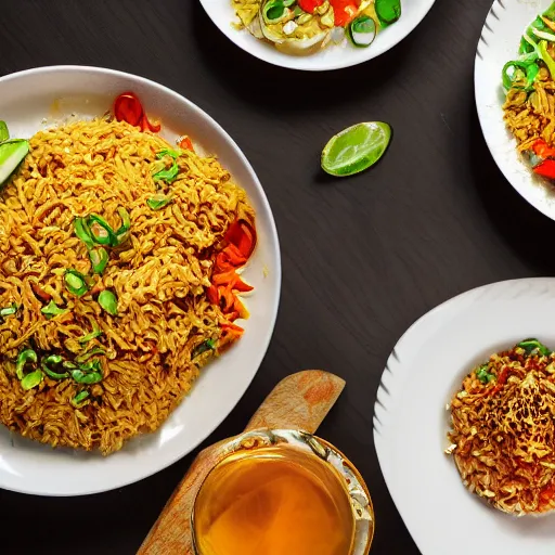Prompt: nasi goreng, realistic, sharp focus, 8 k high definition, insanely detailed, intricate, elegant, food photography