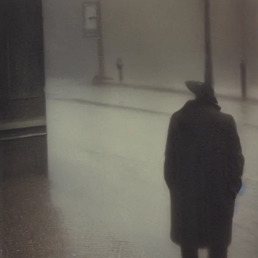 Prompt: “Saul Leiter style photograph of a man taking shelter in a rainstorm under a bridge, extremely detailed, hyper realistic, melancholy, by Saul Leiter”