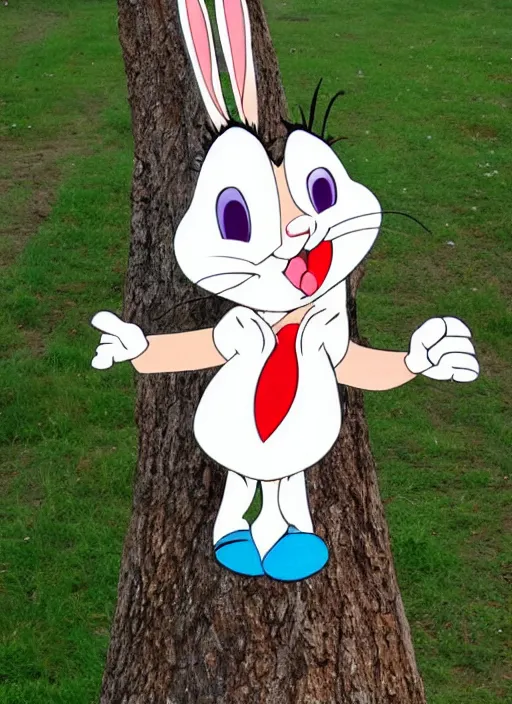 Image similar to bugs bunny as a tree