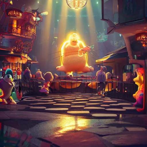 Image similar to animeland themepark, dramatic lighting and composition, surreal background, octane render, pixar, trending on artstation, photorealistic, high resolution, 8 k