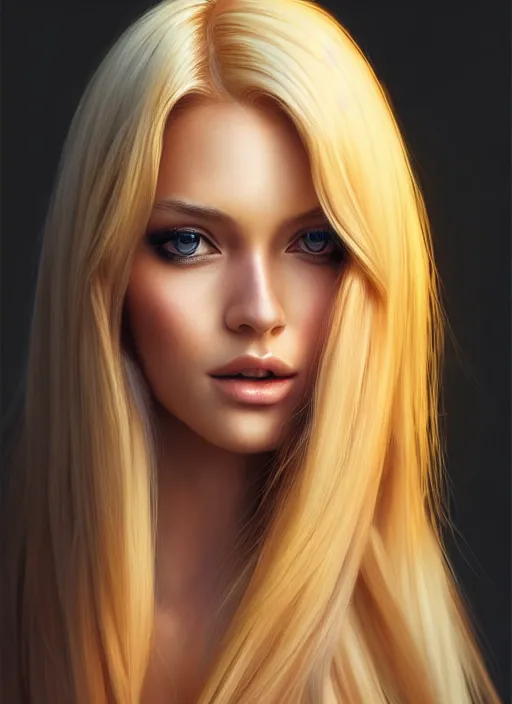 Image similar to image of a gorgeous female with long blonde hair in the style of stefan kostic, realistic, full body shot, wide angle, sharp focus, 8 k high definition, insanely detailed, intricate, elegant, art by stanley lau and artgerm, floating embers