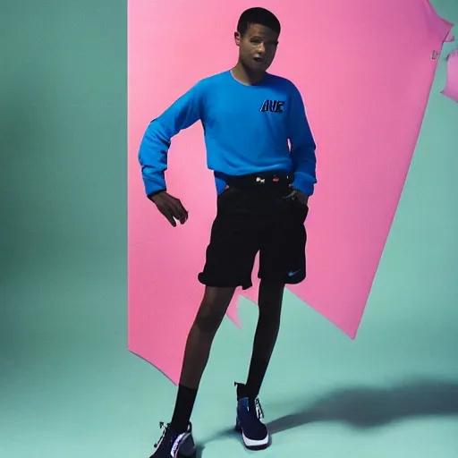 Image similar to realistic photoshooting for a new nike acg lookbook, cinematography, color film photography, photo in style of tyler mitchell, shusei nagaoka, steven meisel, petra collins, 3 5 mm