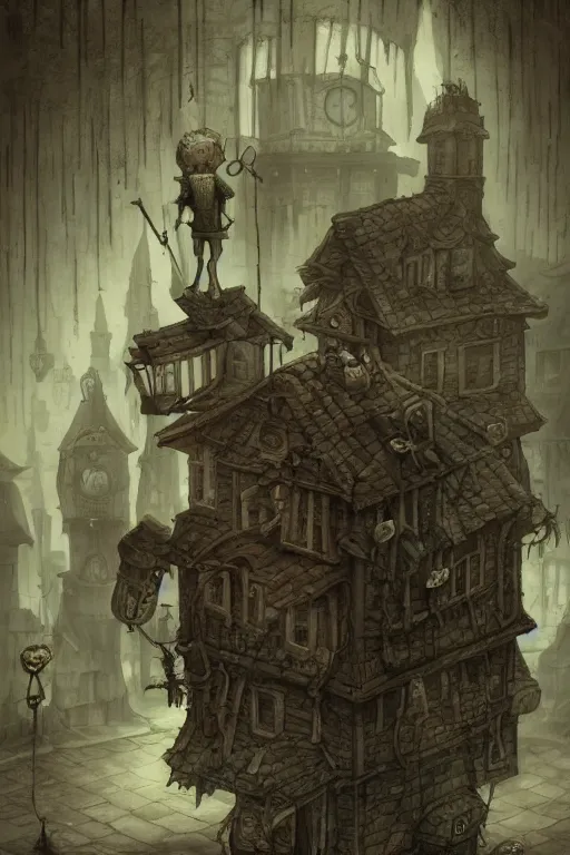 Prompt: a poison merchant travelling through a creepy city, by anton semenov and john kenn mortensen, digital art, very detailed, horror, dark, trending on artstation