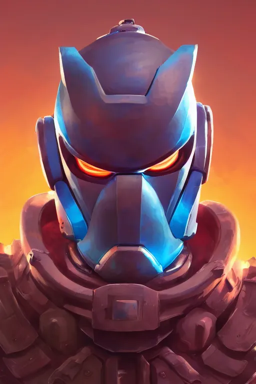 Image similar to epic mask helmet robot ninja portrait stylized as fornite style game design fanart by concept artist gervasio canda, behance hd by jesper ejsing, by rhads, makoto shinkai and lois van baarle, ilya kuvshinov, rossdraws global illumination radiating a glowing aura global illumination ray tracing hdr render in unreal engine 5