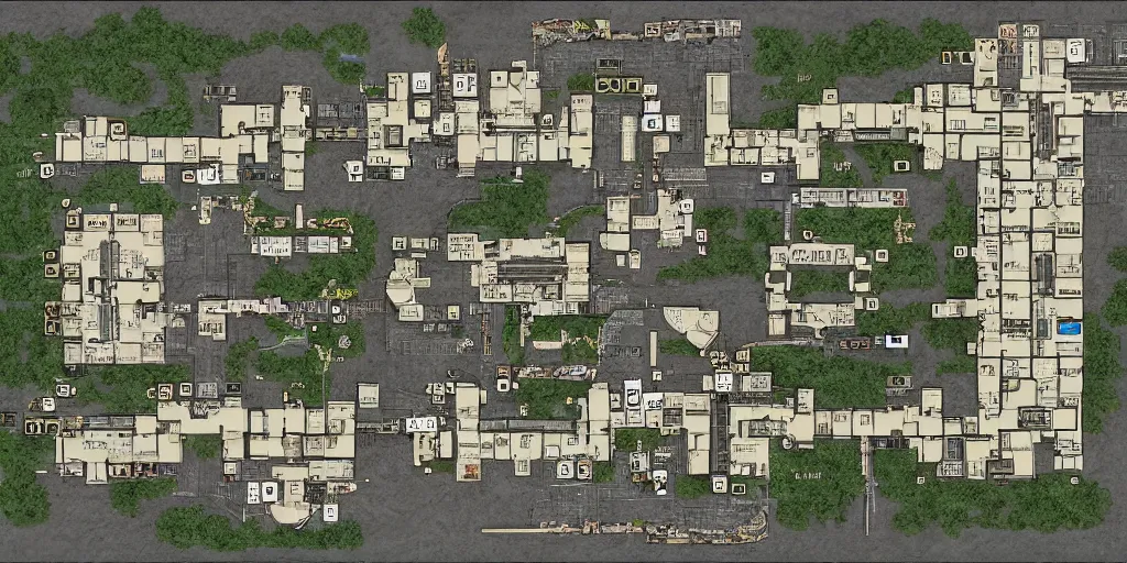 Image similar to architectural floor plan oblivion movie game adaptation map, symmetrical outpost, highly detailed