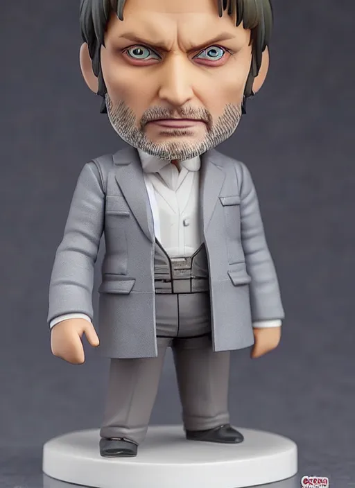 Prompt: mads mikkelsen, an nendoroid of mads mikkelsen figurine, realistic face, detailed product photo