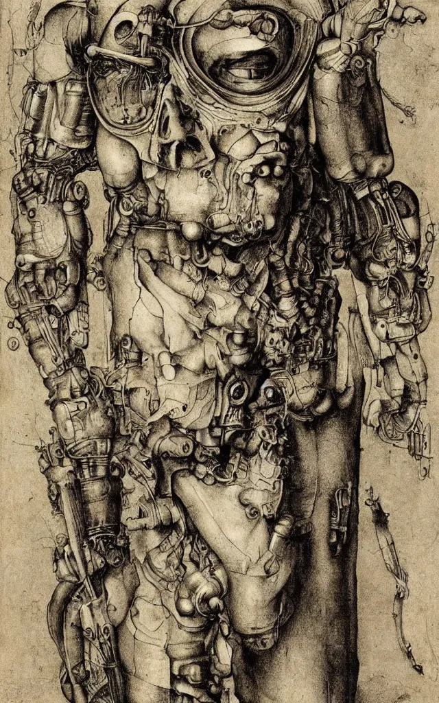 Image similar to a cyborg by albrecht durer