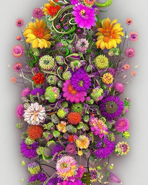 Image similar to infinite fractal illustration of flower intricately detailed. beautiful. colourful. 3 d vray render, artstation, deviantart, pinterest, 5 0 0 px models