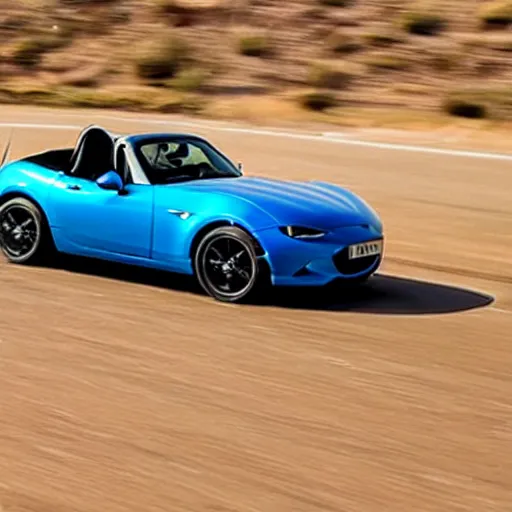 Prompt: an MX5 CAR being driven by marge Simpson