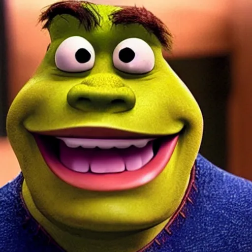 Prompt: shrek as a muppet