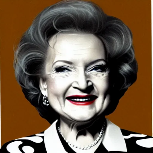 Image similar to betty white by basquiat