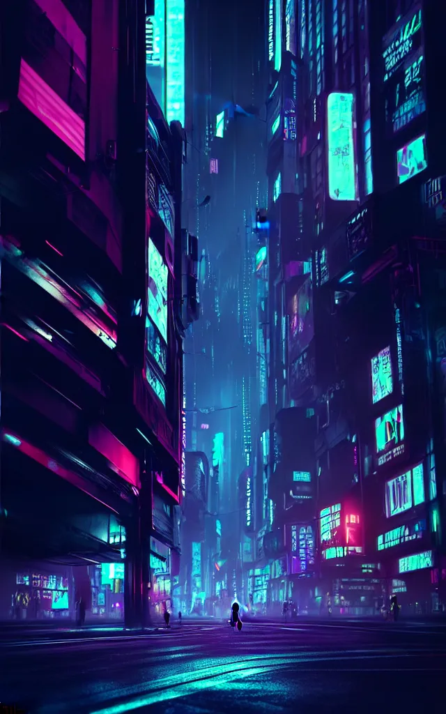 Image similar to a magnificent dark neon futuristic cyberpunk city bustling street at night cyberart photography by liam wong rendered in octane, 3 d render, trending on cgsociety, blender 3 d
