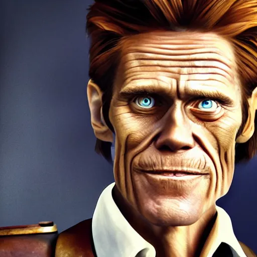 Prompt: photo portrait of willem dafoe cosplaying as postal dude, willem dafoe, realistic, hyperrealistic, 8 k resolution, hd quality, very detailed, highly detailed, intricate details, real life, real world, trending on artstation, digital art, really realistic, very realistic, headshot, head in frame, photograph, portrait, head in frame