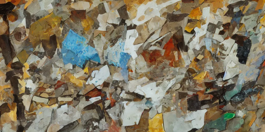 Prompt: detailed painting of fragments of a whole