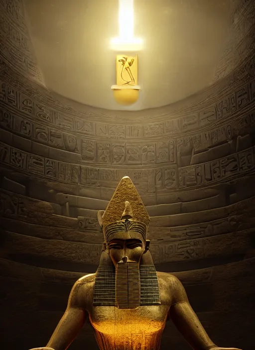 a spectacular 3 d matte painting of ancient egypt god | Stable ...