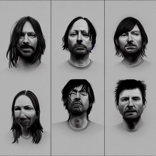 Prompt: The Typical Radiohead Album Cover, realistic, hyperrealistic, highly detailed, very detailed, ultra detailed, HD quality, 4k resolution, 8k resolution, trending on Artstation