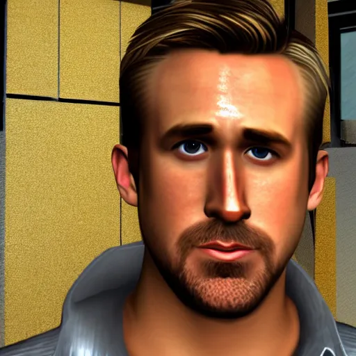 Image similar to screenshot of ryan gosling in gmod