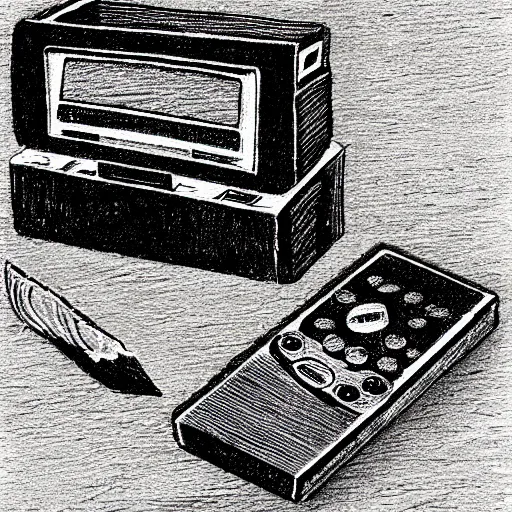 Prompt: videocassette drawing