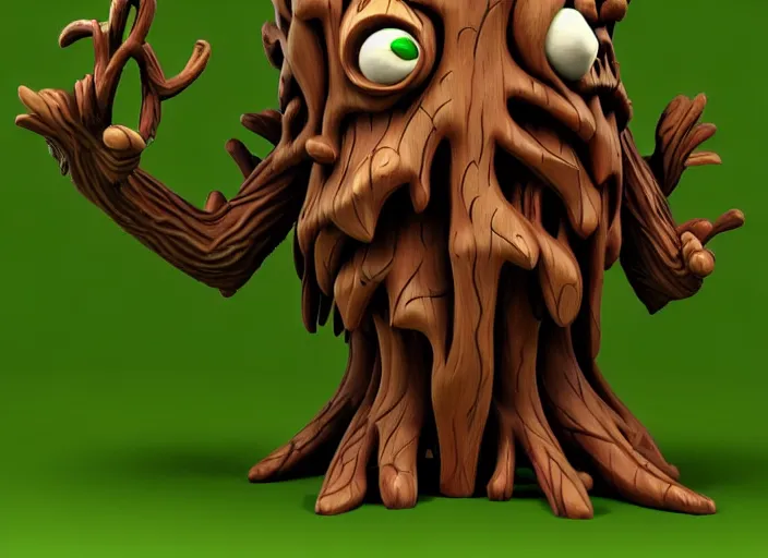 Image similar to festeroot wooden ent leshy treant head, stylized stl, 3 d render, activision blizzard style, hearthstone style, darksiders art style