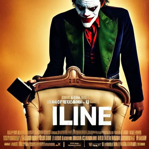 Image similar to willem dafoe as the joker, movie poster, superrealism, quality, post - production, image depth, focus, fine details, skin pores, makeup, 8 k