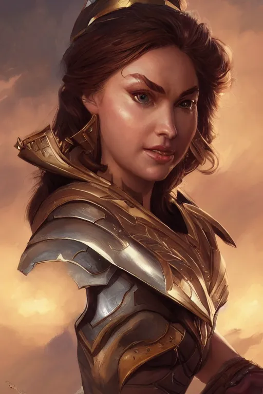 Image similar to amazon valkyrie athena, d & d, fantasy, portrait, highly detailed, headshot, digital painting, trending on artstation, concept art, sharp focus, illustration, art by artgerm and greg rutkowski and magali villeneuve