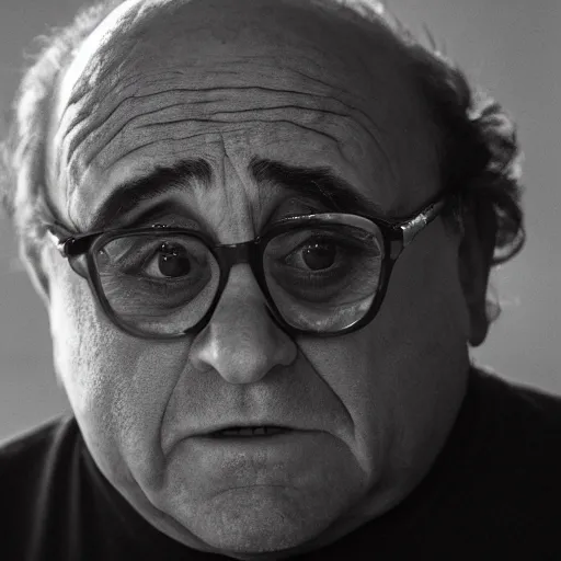 Image similar to Danny DeVito crying, cinematic, studio light, 8K,