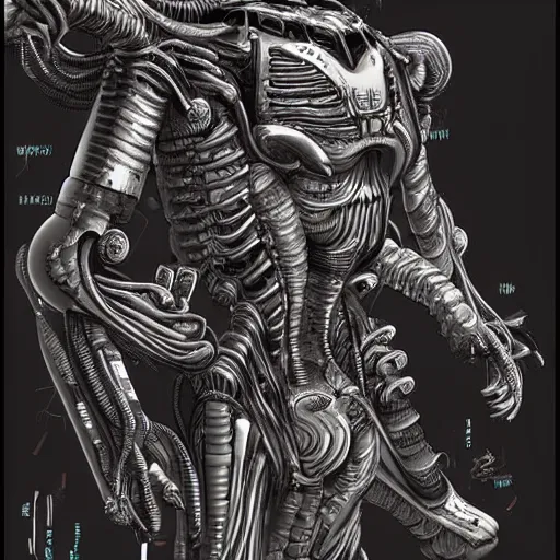 Image similar to A Hyper-Detailed Alien, Future Tech, Art by Yongjae Choi ::