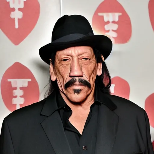 Image similar to danny trejo in a romantic comedy