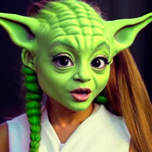 Prompt: ariana grande as a yoda