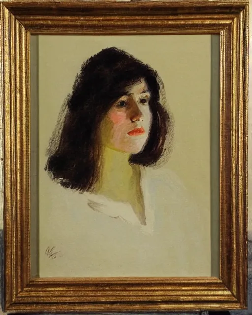 Prompt: impressionist portrait of a young woman, french art