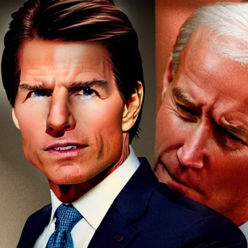 Prompt: joe biden as tom cruise in mission impossible