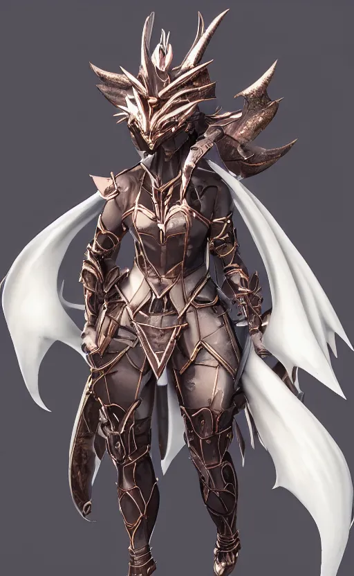 Prompt: Anime girl figure in dragon armor, unreal engine, highly detailed.