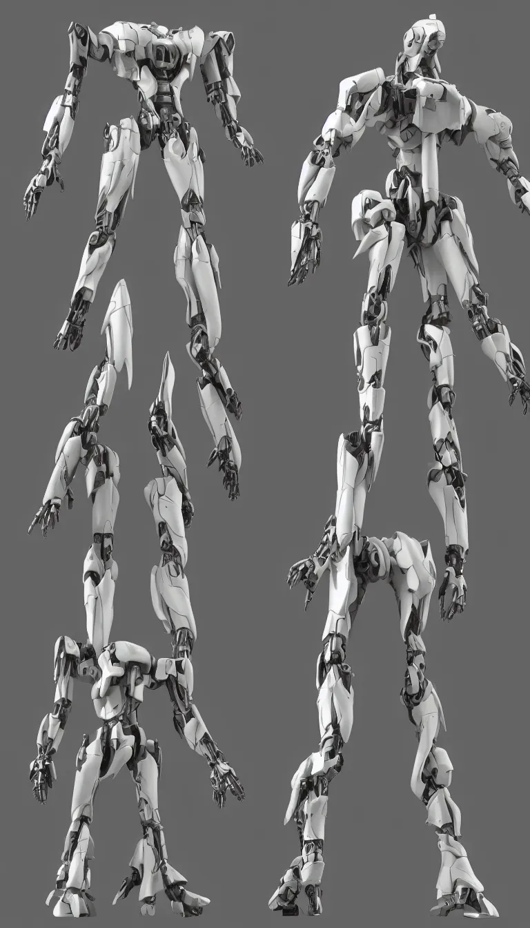 Image similar to full body full height, elegant alien mecha character model, default pose. super high resolution photo. symmetrical. orthographic front view.