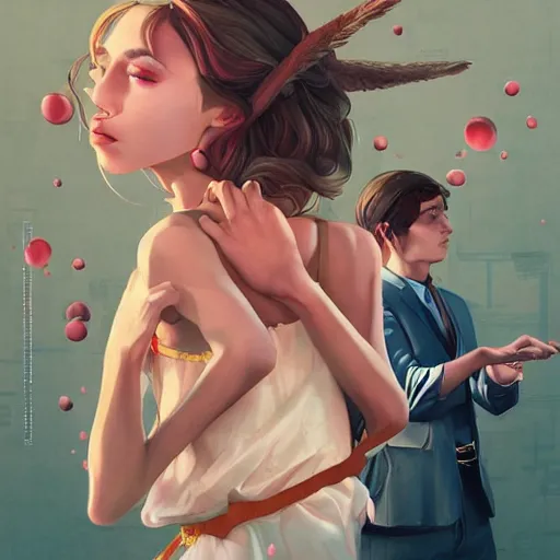 Image similar to a film still representative of the art style of artgerm and wlop and wes anderson