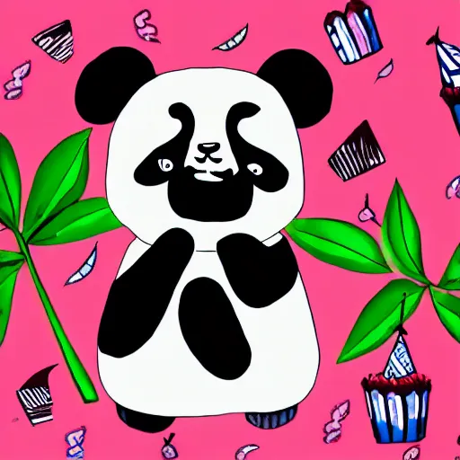 Image similar to illustration of panda bear birthday