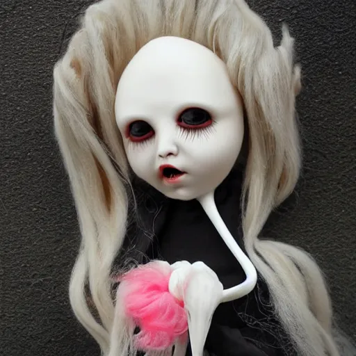 Image similar to weird horror tuza doll creepy illusice melting