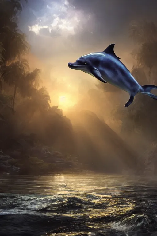 Image similar to a fuzzy dolphin tiger, pixar, dramatic lighting, cinematic, establishing shot, extremely high detail, foto realistic, cinematic lighting, post processed, concept art, high details, cinematic, 8k resolution, beautiful detailed, photorealistic, digital painting, artstation, concept art, smooth, sharp focus, artstation trending, octane render, unreal engine