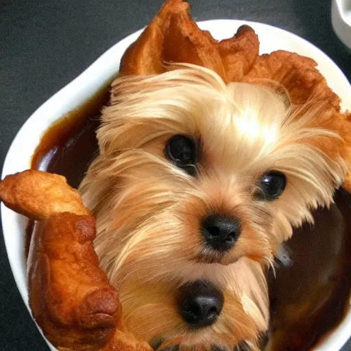 Image similar to Yorkshire terrier yorkshire pudding fusion