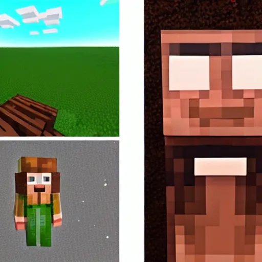 Image similar to god in minecraft by pixar