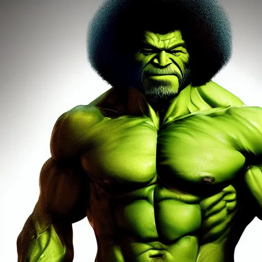 Prompt: photomanipulation of BOB ROSS as hulk with human flesh, marvel, fully detailed, volumetric lightening, octane render