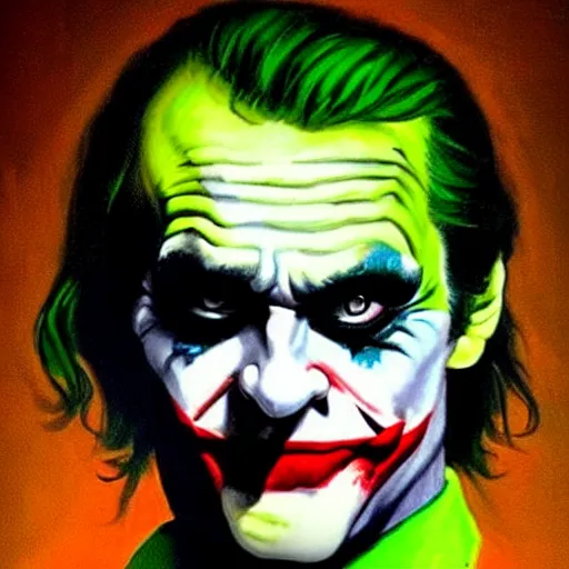 Image similar to the joker painted by jim carrey 3 4 k quality super realistic