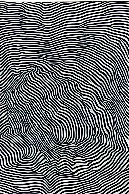 Image similar to godzilla by bridget riley, op art,